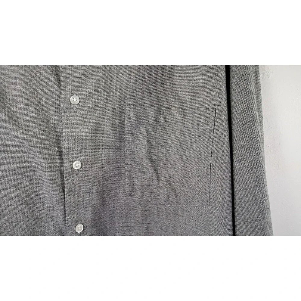 Synrgy High Performance Size 37/38 Non Iron Black White Long Sleeve Dress Shirt - Picture 3 of 14